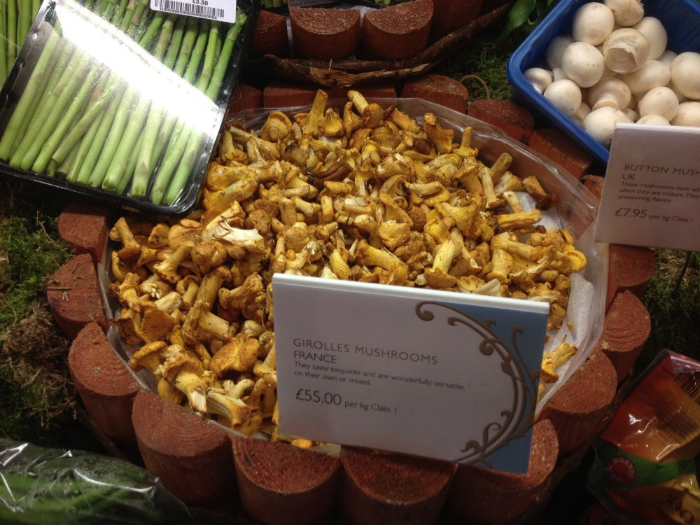 Gorgeous display of mushrooms at a very dear price.