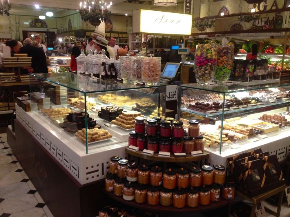 One of many dessert cases. 